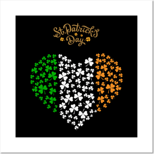 St Patricks Day Ireland Heart Design Posters and Art